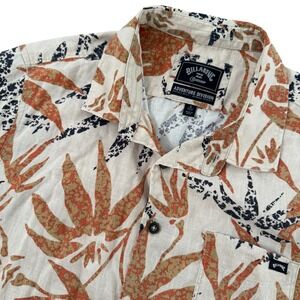 Billabong Adventure Division Small Hemp Blend Leaf Print Button‎ Up Men's Shirt